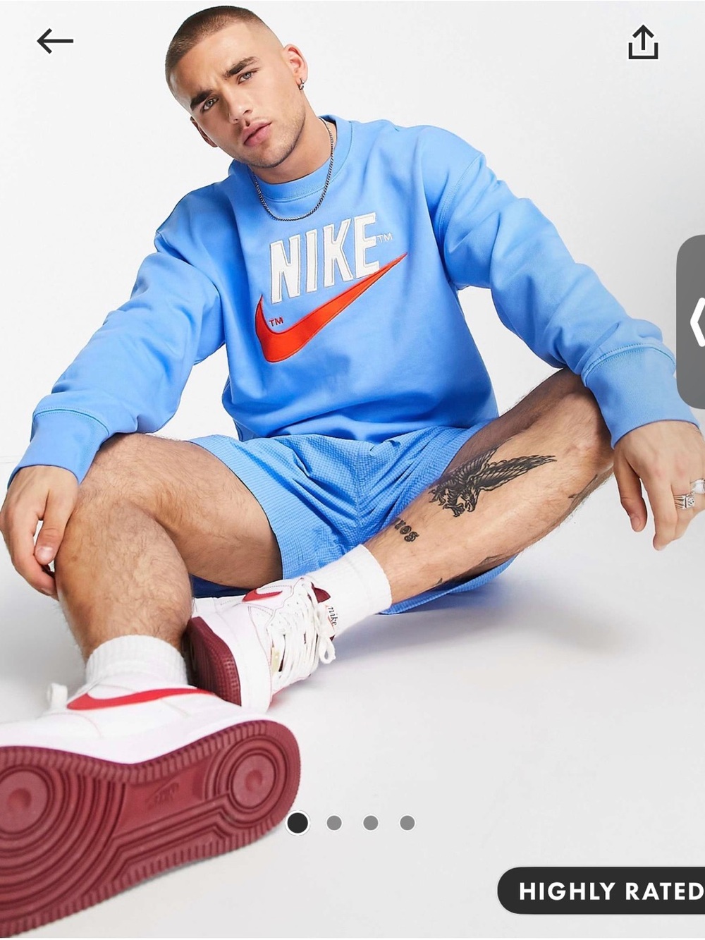 Men's NIKE trend fleece retro logo crewneck in University blue mens  M